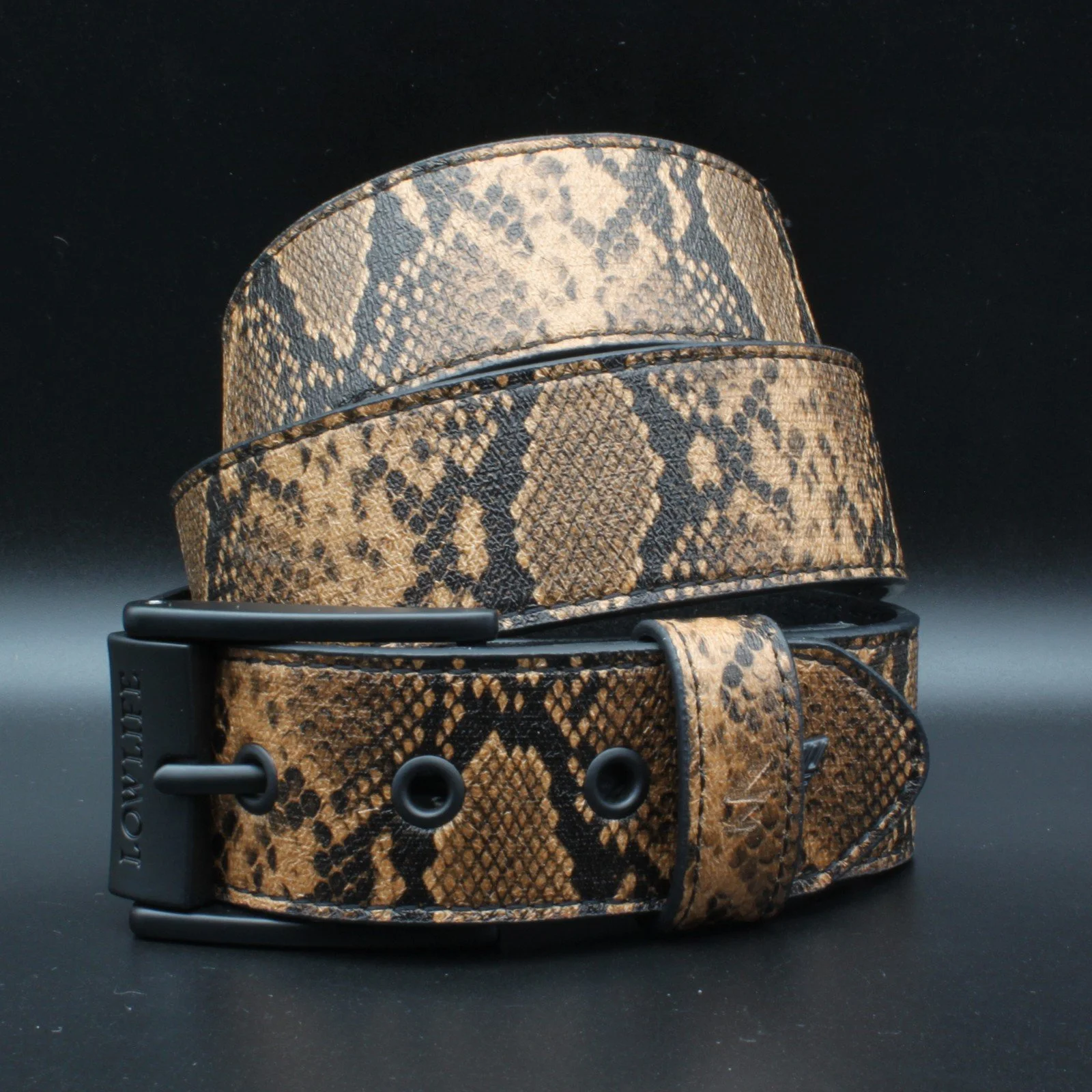 Adder Leather Belt in Brown Snakeskin