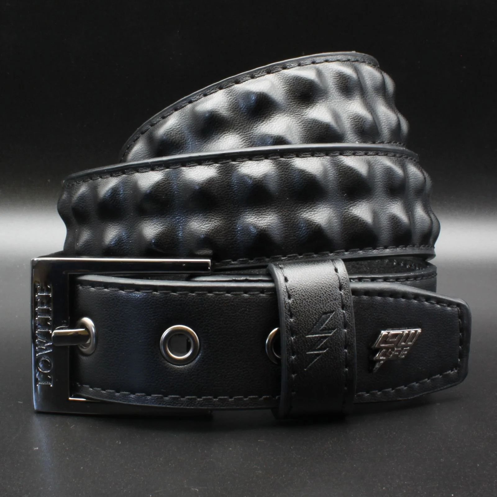 Cover Up Slim Leather Belt in Black