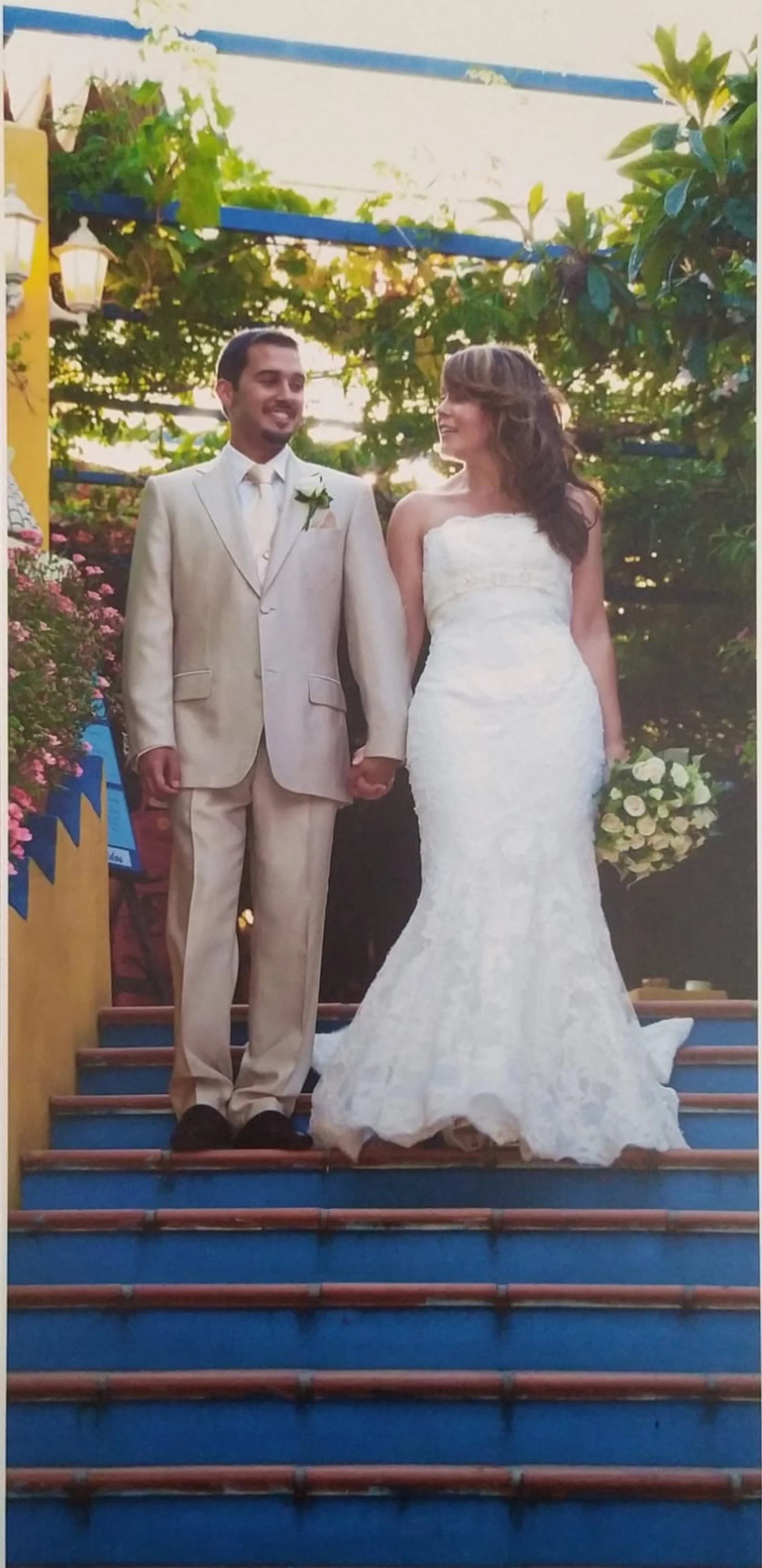 Photo de mariage couple beige