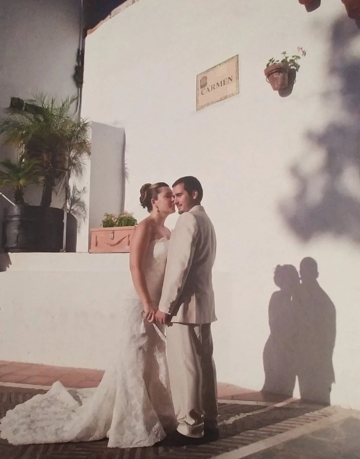 Photo de mariage couple beige