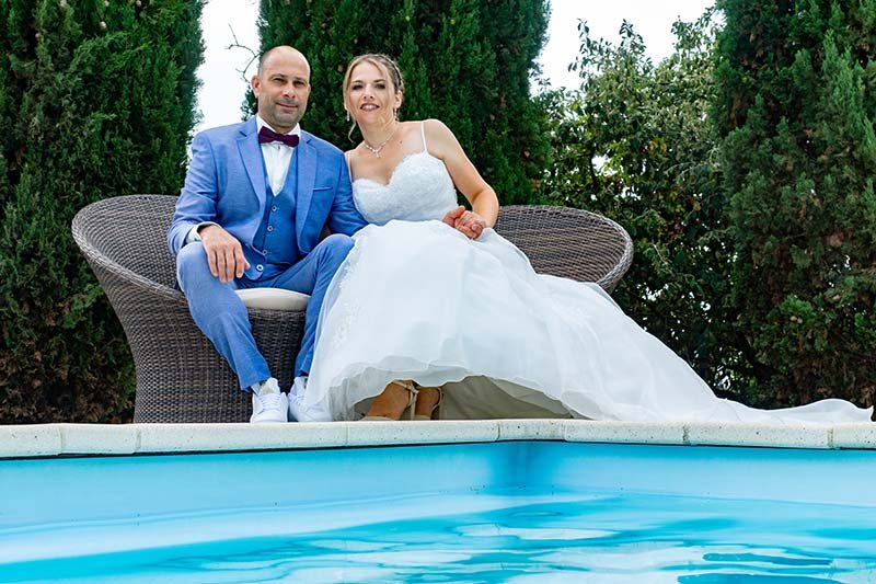 Photo de mariage piscine