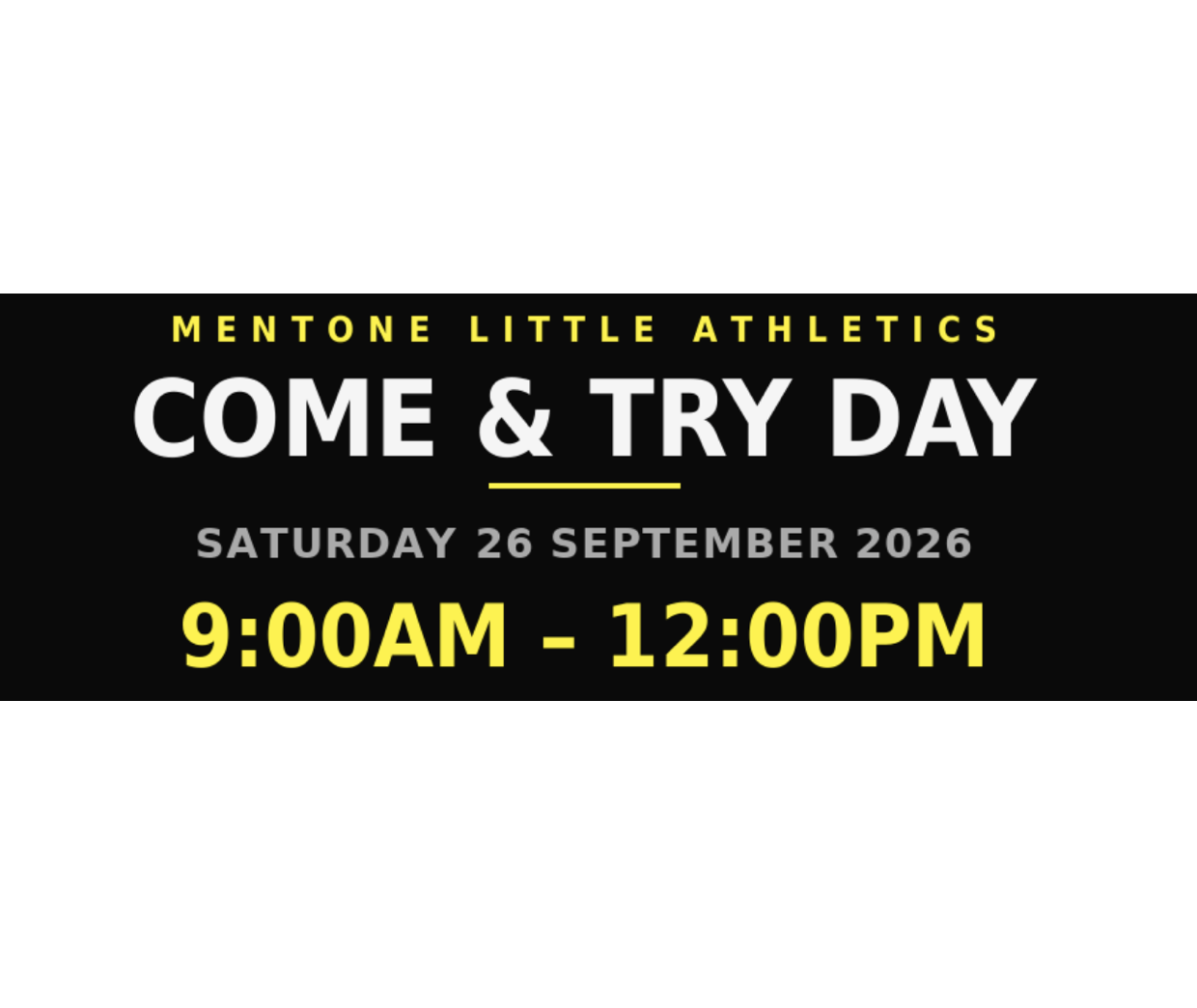 Come &amp; Try Day - Saturday 26th September