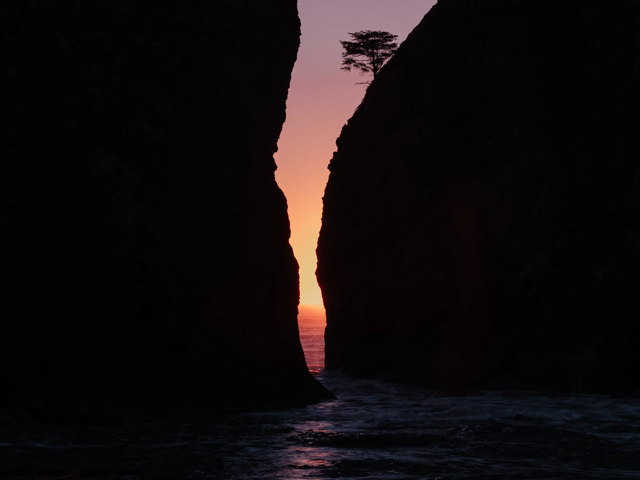 Sunset Between Sea Stacks. Rialto Beach, Washington.