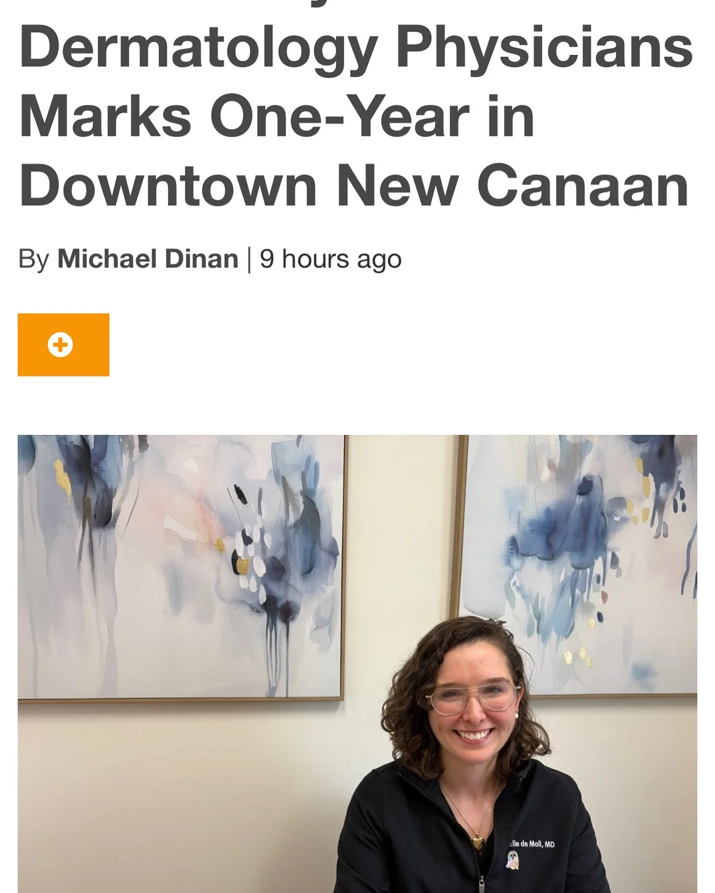So grateful for today's article on the @newcanaanite marking our 1 Year! So grateful for the community and patients who have made New Canaan our home! #medicaldermatology #smalltowndoc #boardcertifieddermatologist
