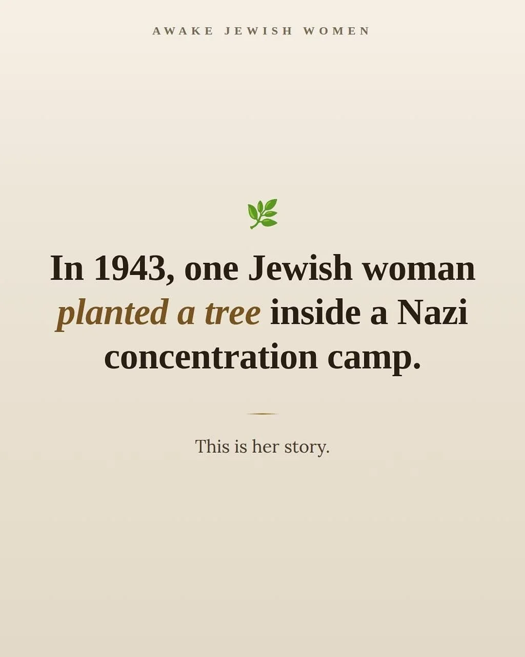 This is the story I shared on today&rsquo;s IJS sit, of Irma Lauscher, who, in a concentration camp in WWII, with the help of children, planted and nourished a sapling brought in by a Nazi guard. This was done on Tu BiShevat, the birthday, or the ann
