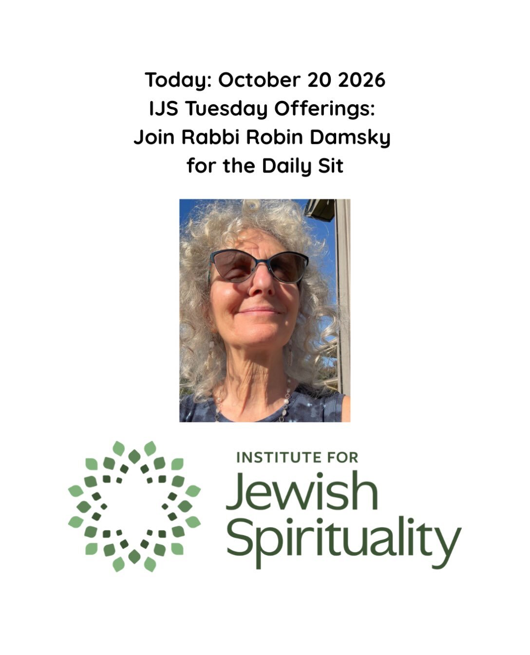 Take some time to breathe in this beautiful fall air and make time for self care - Join me for today&rsquo;s meditation sit with IJS. 12:30-1:00 PM Eastern. Free of charge. Registration link in bio.&nbsp;#limitlessjudaism #earthrabbi #rabbiinsneakers