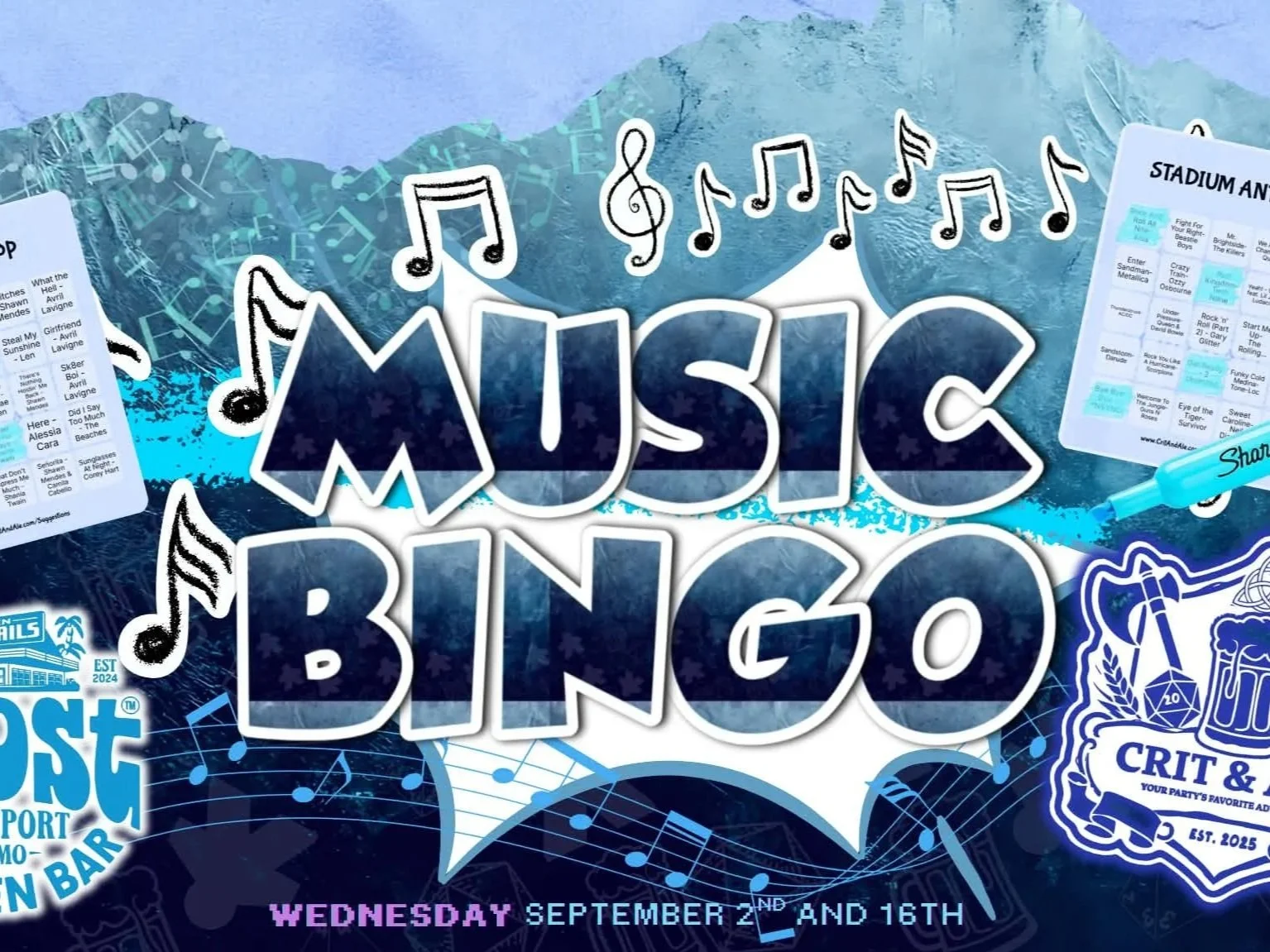 Crit & Ale Music Bingo