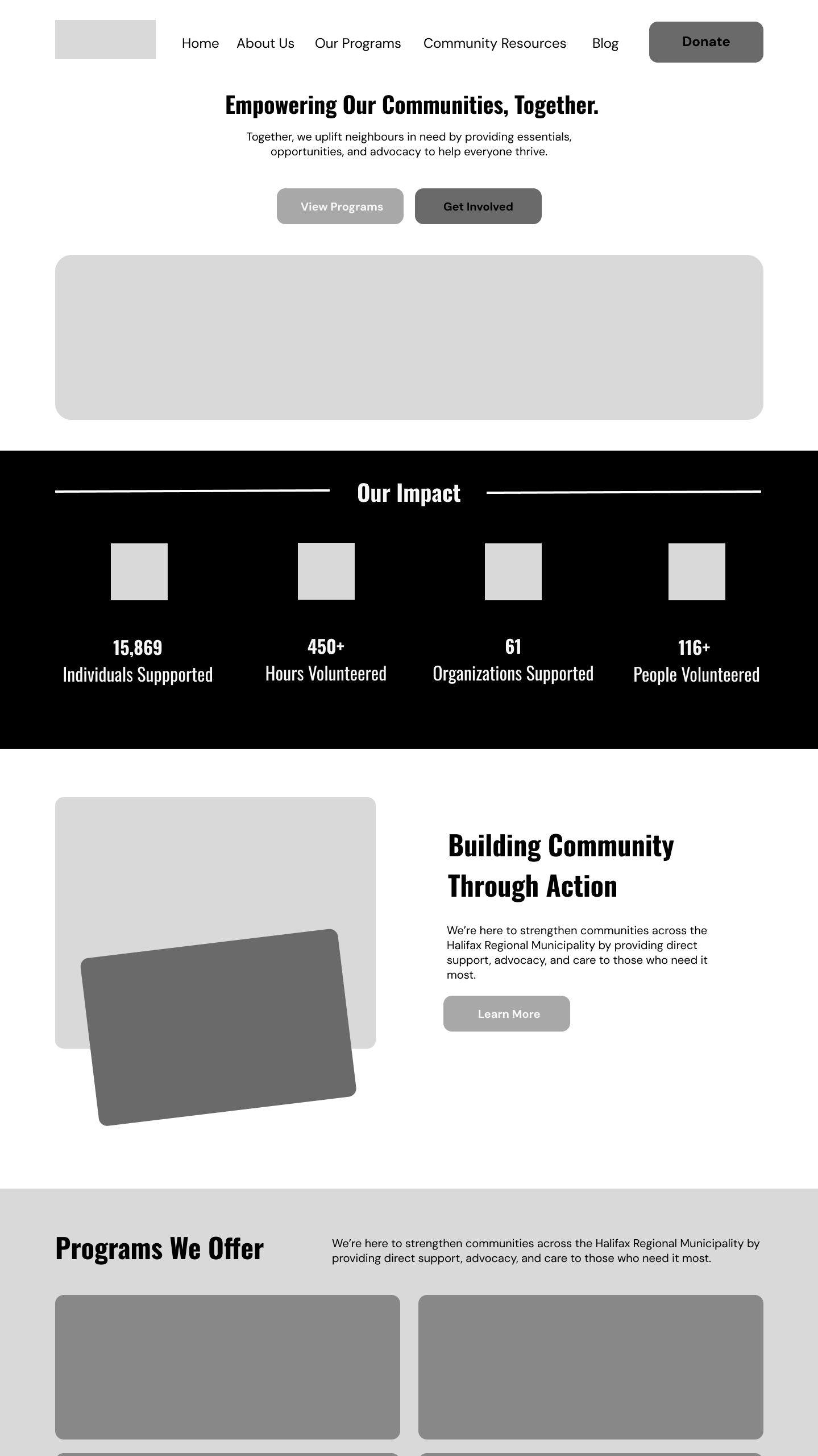 Homepage Desktop Wireframe