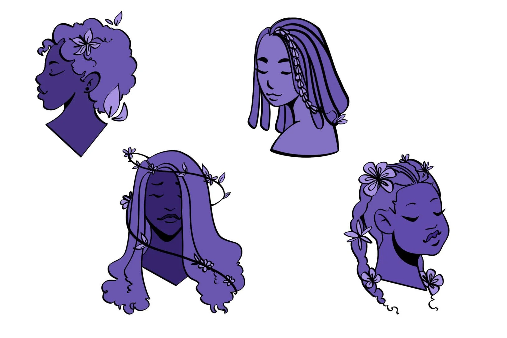 Illustrated decals for the salon interior walls.