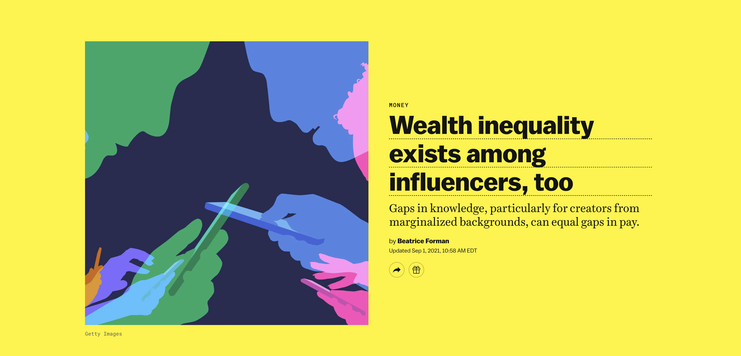 wealth inequality amongst influencers