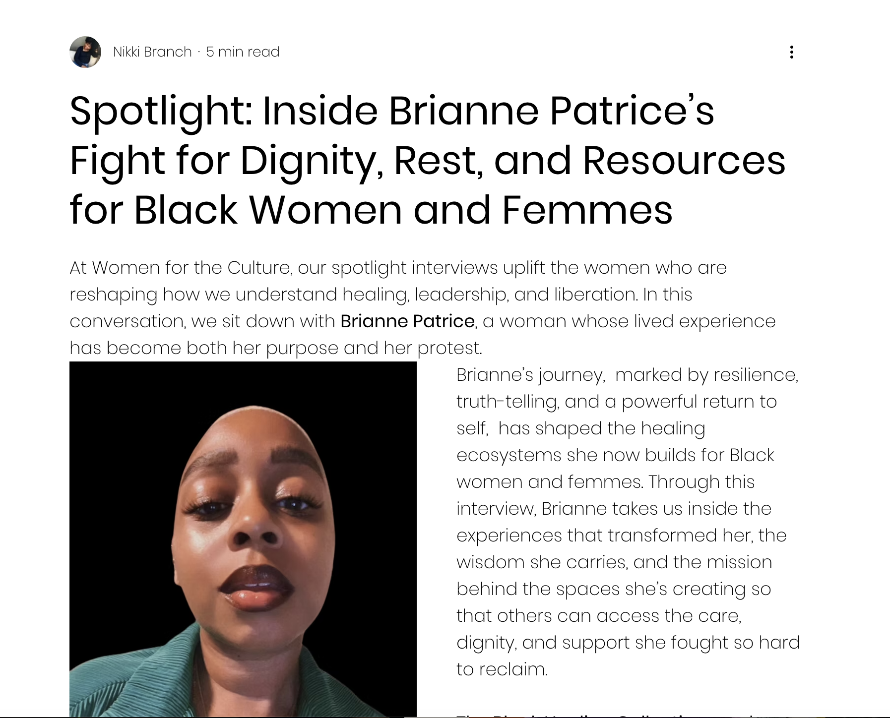 women for the culture brianne patrice