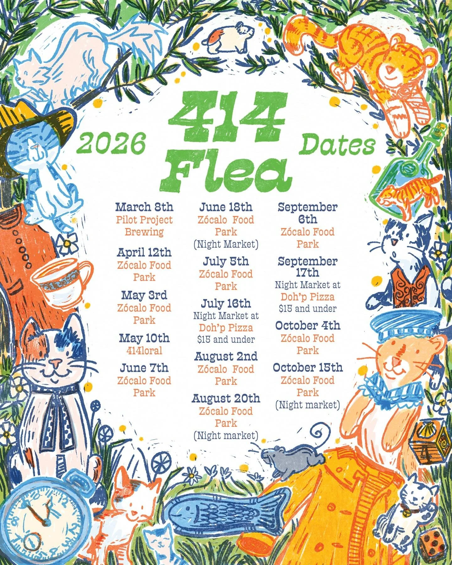 414Flea 2026 Market Dates! ✨🌿 

Mark your calendars - 414Flea is back with a full season of markets! From classic flea markets to night markets, $15 and under, and special themed events, we&rsquo;re bringing you the best of Milwaukee&rsquo;s creativ