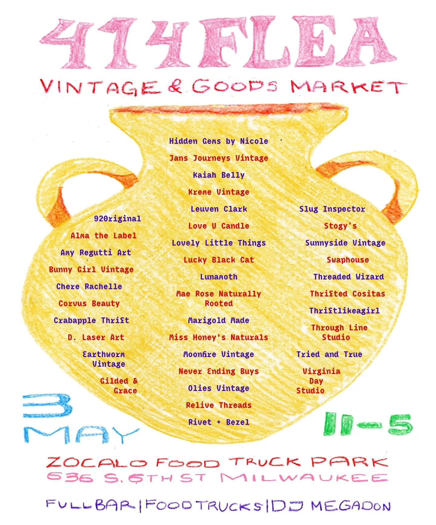 414Flea is back THIS SUNDAY and bringing the heat with racks of vintage, one-of-a-kind handmade goods, and sustainable finds from some of Milwaukee&rsquo;s most creative vendors. DJ @cc_megadon will be spinning all day, so expect nonstop vibes while 