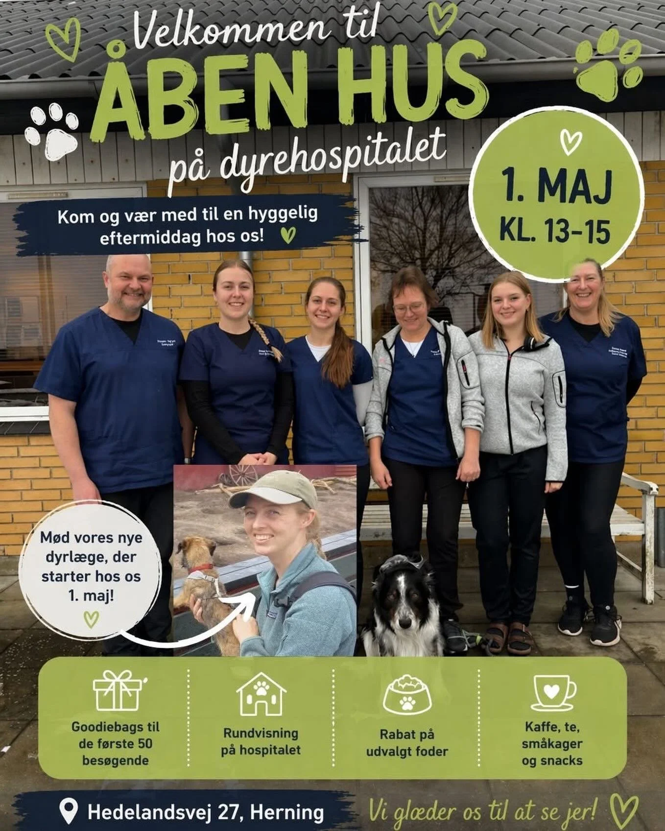 🎉&Aring;BEN HUS P&Aring; DYREHOSPITALET🎉

Vi inviterer til en hyggelig og uformel eftermiddag fredag d. 1. maj kl. 13&ndash;15 &ndash; og vi h&aring;ber, I har lyst til at kigge forbi 🧡

Kom ind og f&aring; en snak med os, m&oslash;d vores dygtige