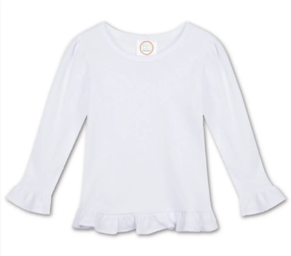Blank Girl's Long Sleeve Ruffle Tee Shirt.jpeg