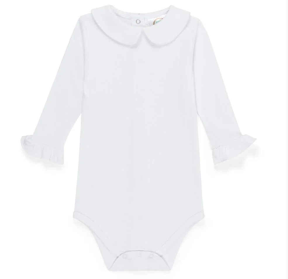 Blank Girl's Long Sleeve Peter Pan Collar Infant Bodysuit.jpeg