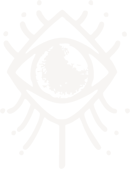 Ein stilisiertes Auge mit einem Globus in der Iris, umgeben von digitalen oder futuristischen Designelementen.