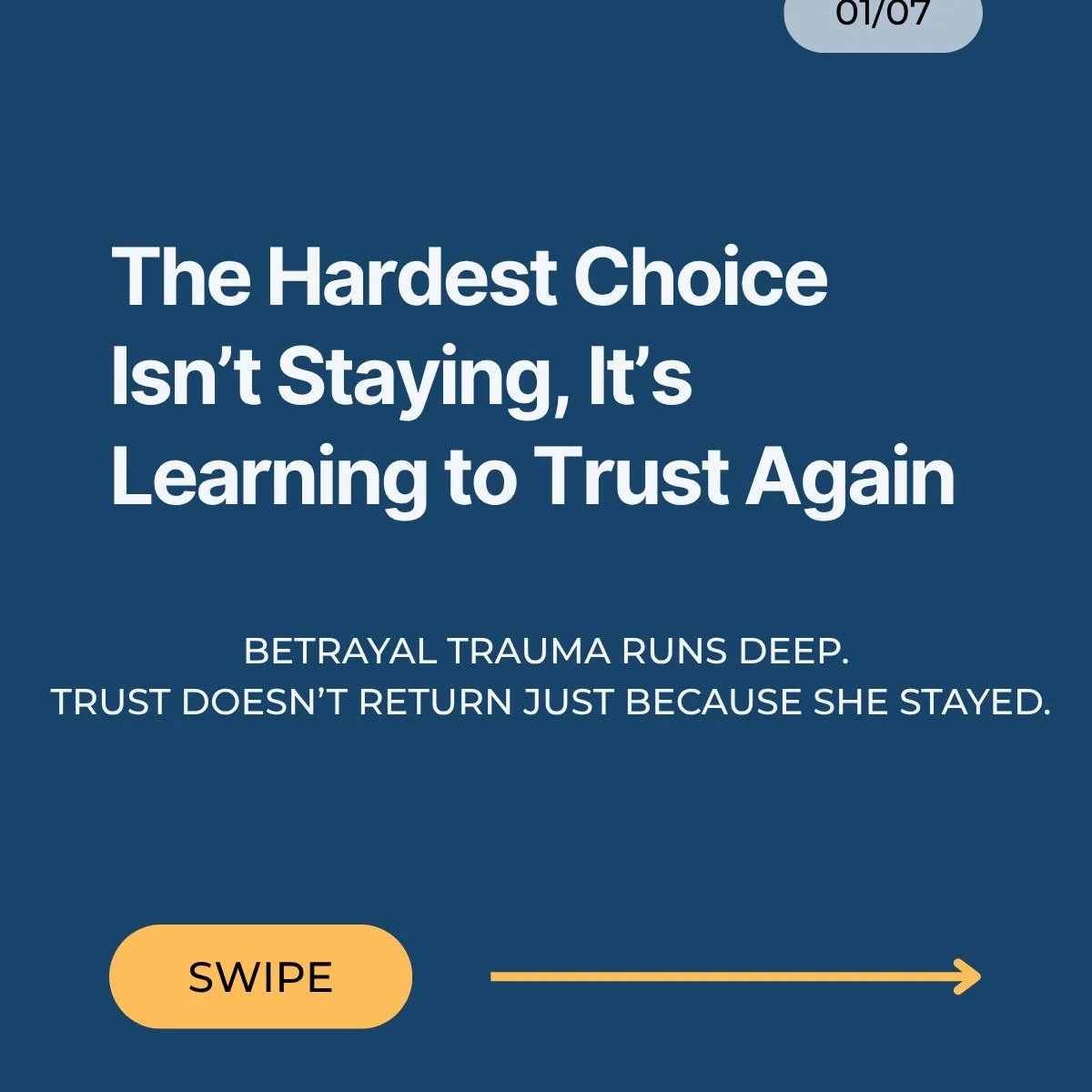 Staying isn&rsquo;t the same as trusting.

After betrayal, many women stay for the kids, the finances, the love. But their bodies are still in lockdown. And trust doesn&rsquo;t return just because he says &ldquo;I&rsquo;ve changed.&rdquo;

It returns