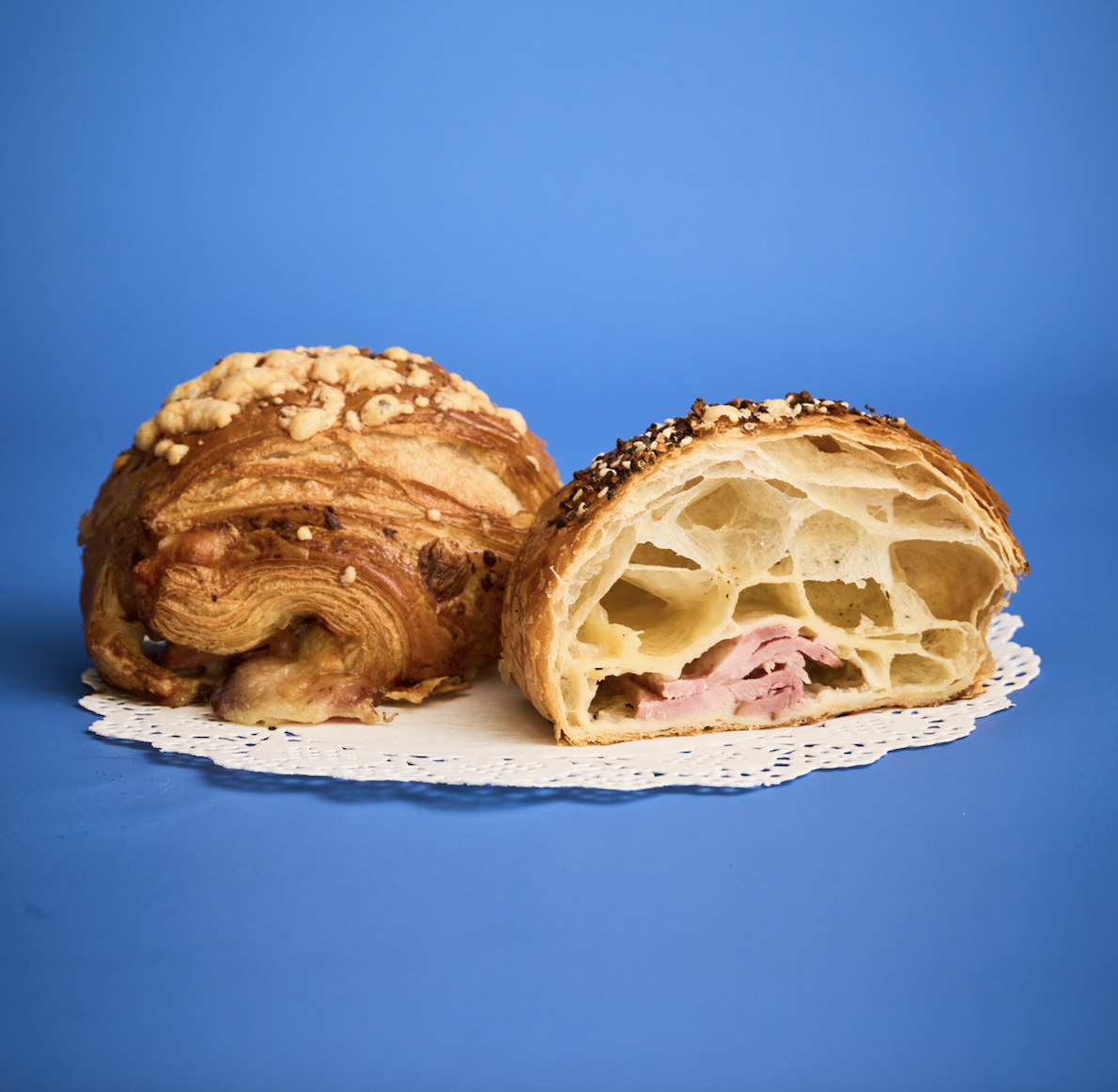 Ham & cheese croissants from Pip’s Café & Provisions in Greenport on the North Fork of Long Island, flaky, buttery pastry wrapped around savory ham and melted cheese, baked until golden with crisp layers and a warm, comforting aroma.