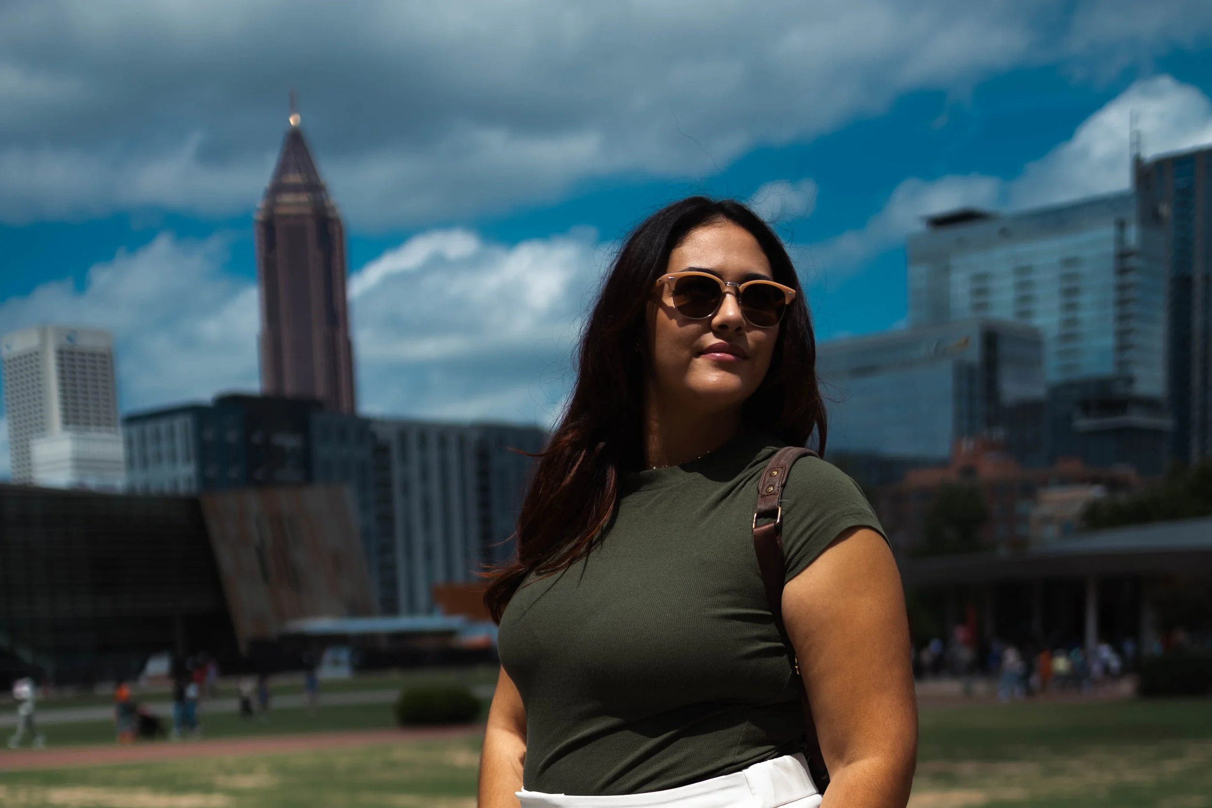woman in downtown Atlanta, Georgia. coca cola world