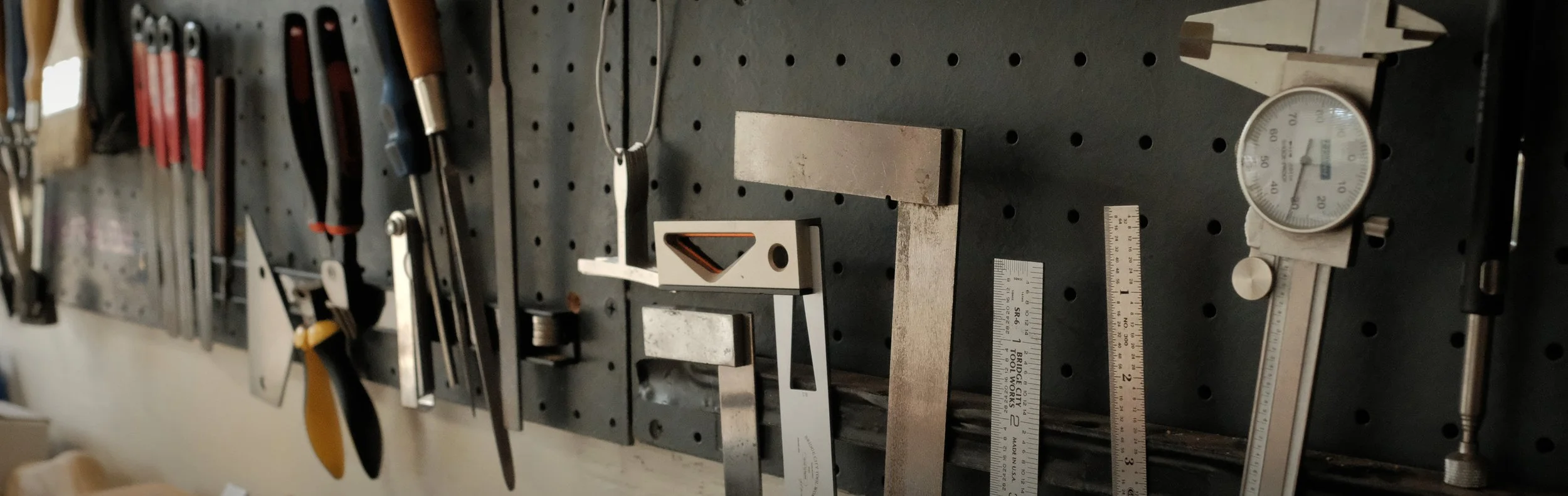 Guitar setup workbench at Katsaros Guitars in Aptos CA