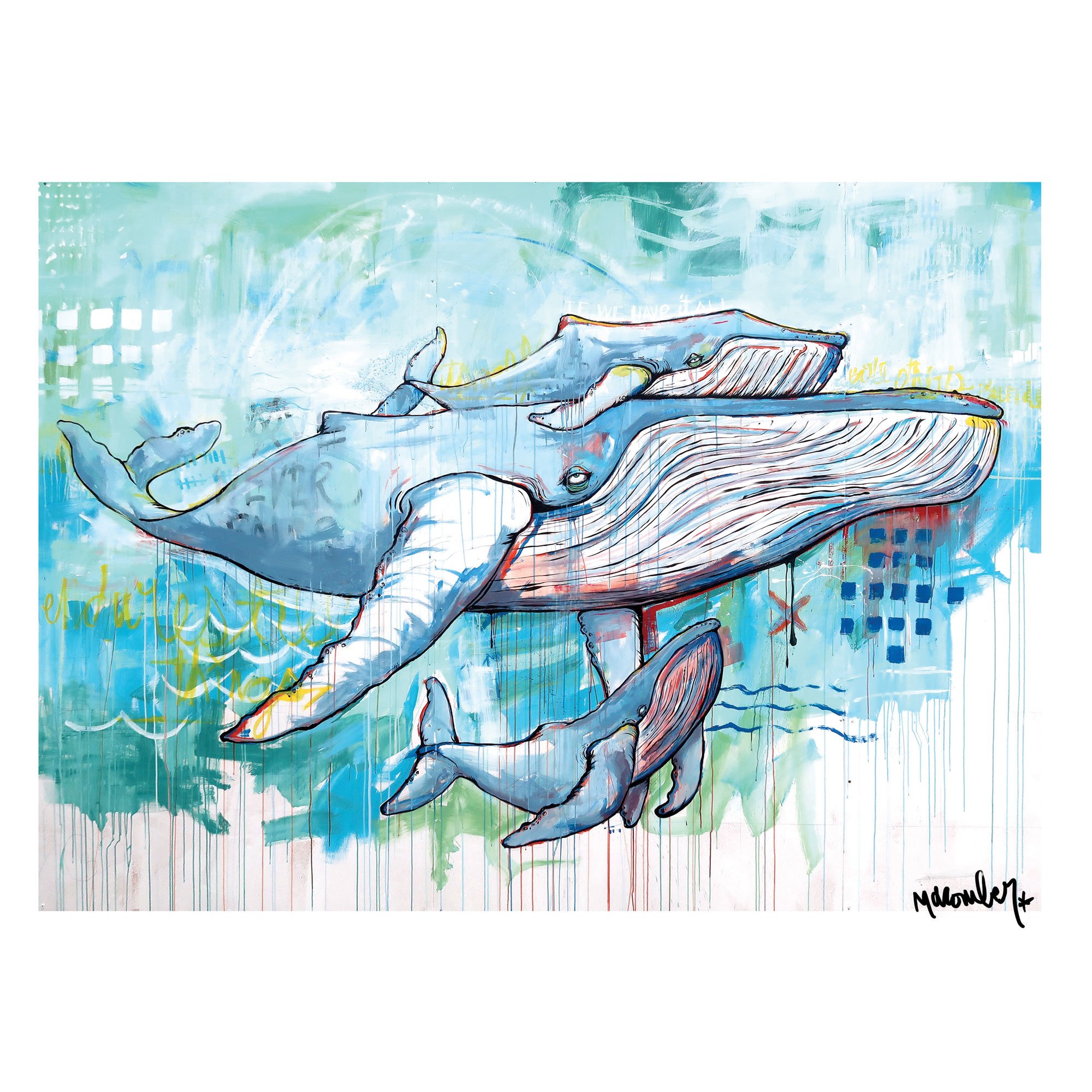 Three Whales 11x14 Print