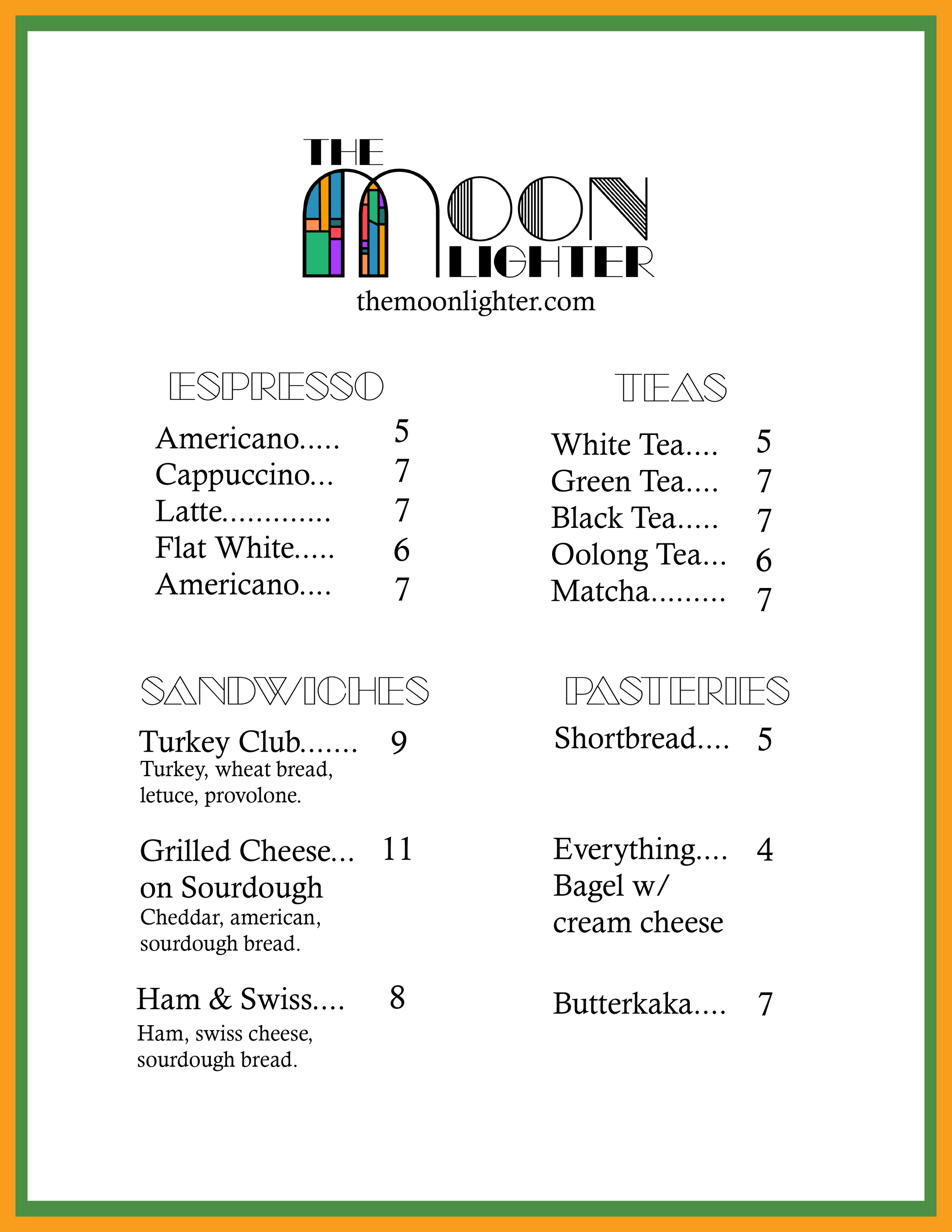 Restaurant menu design