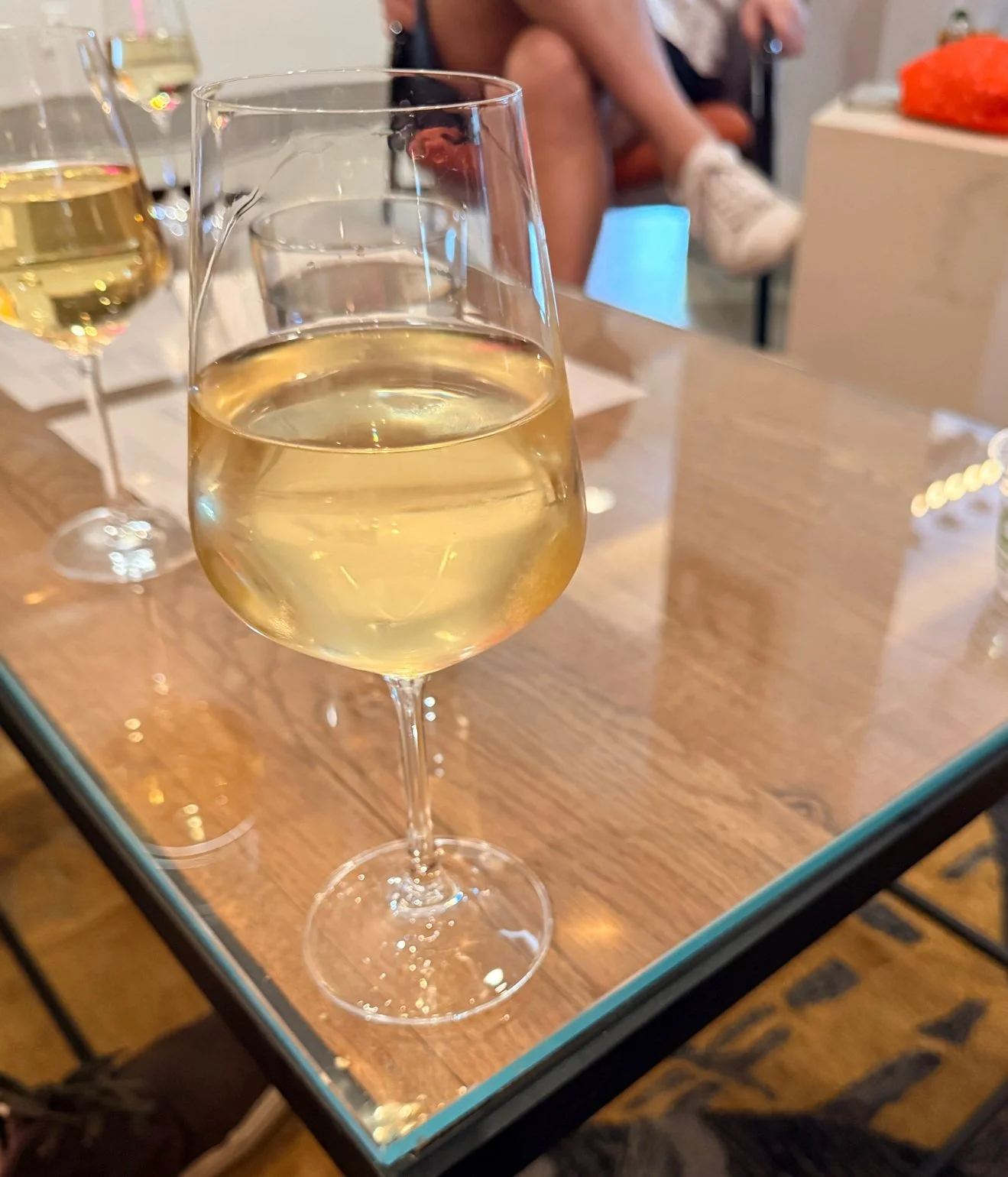 For future reference, this is the correct amount for a hotel lobby wine pour. I&rsquo;m a Certified Somm and I said so.