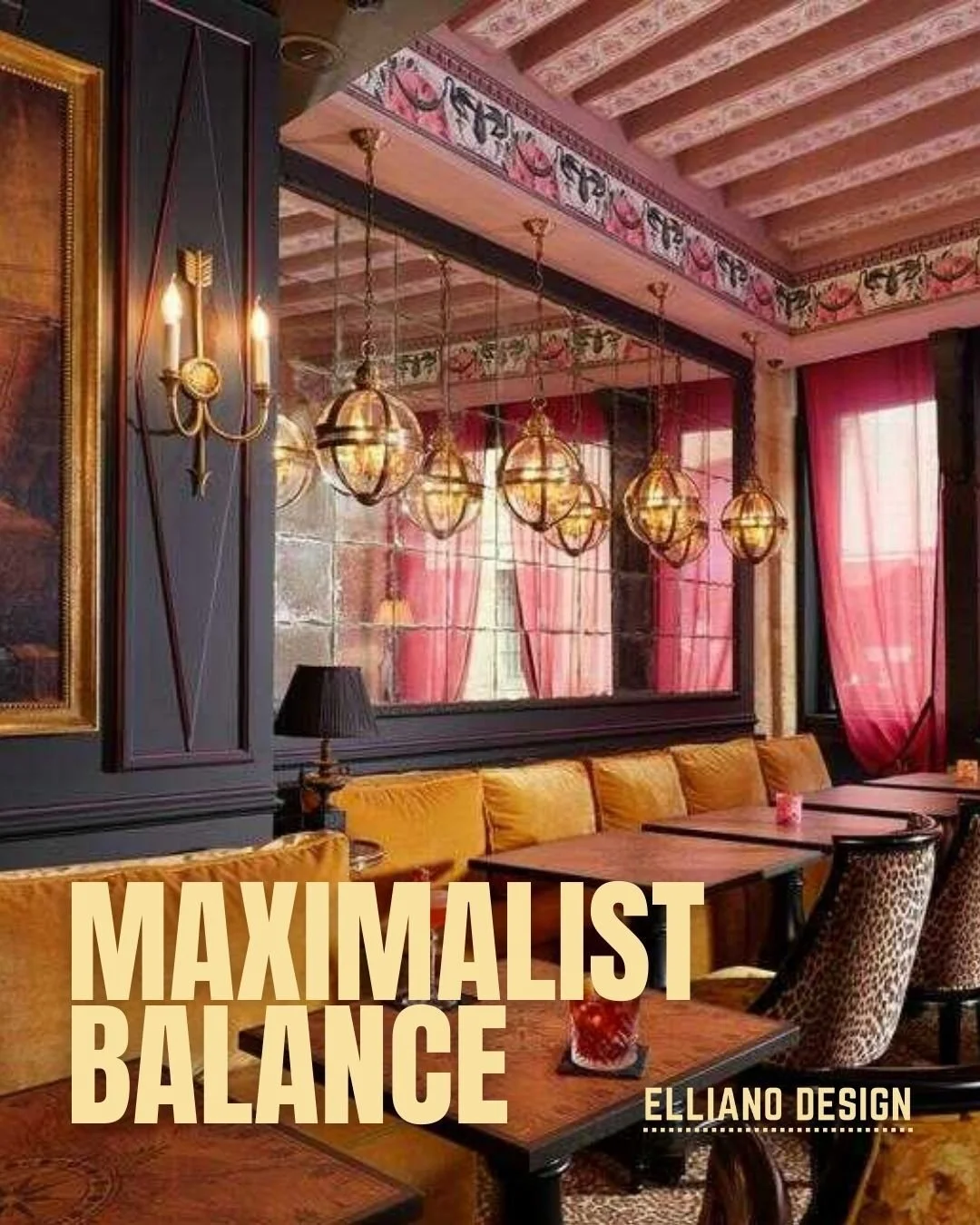 Designing a maximalist restaurant isn&rsquo;t about visual overload, it&rsquo;s about atmosphere, identity, and intentional layering.

�To create balance in a bold space, start with a strong anchor.� This might be a bold wallpaper, a statement ceilin