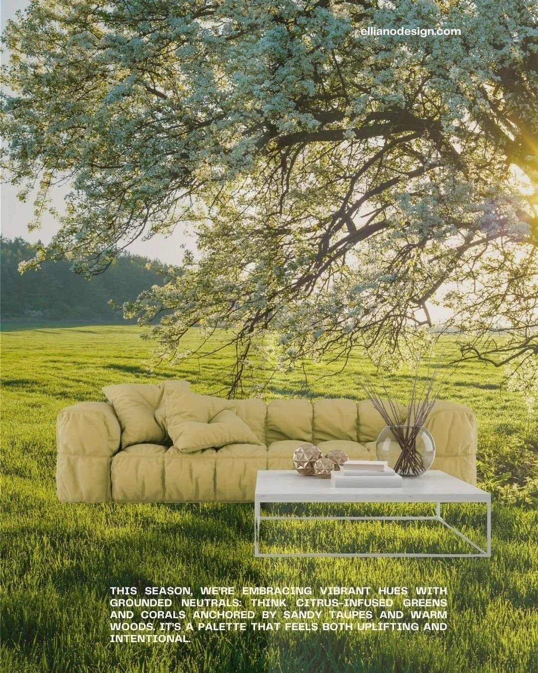 Spring design is about renewal; bold color, playful pattern, and textures that feel fresh under the skin.

This season, we&rsquo;re embracing vibrant hues with grounded neutrals: think citrus-infused greens and corals anchored by sandy taupes and war