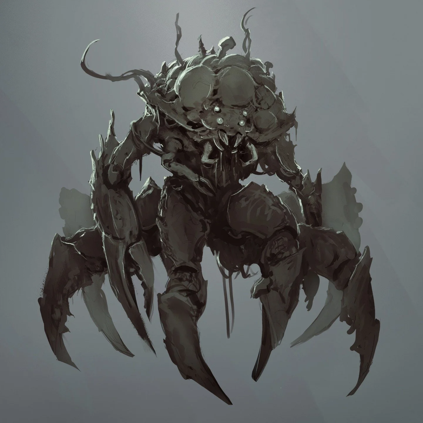 Some water creature sketches I did last week. 
Probably want to take one of these and clean it up a bit at some point. 

#concepts #conceptart #sketch #thumbnails #loose #painting #digitalart #photoshop #fantasy #darkfantasy #monster #seamonster #cra