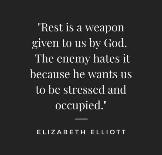 Rest as a weapon...