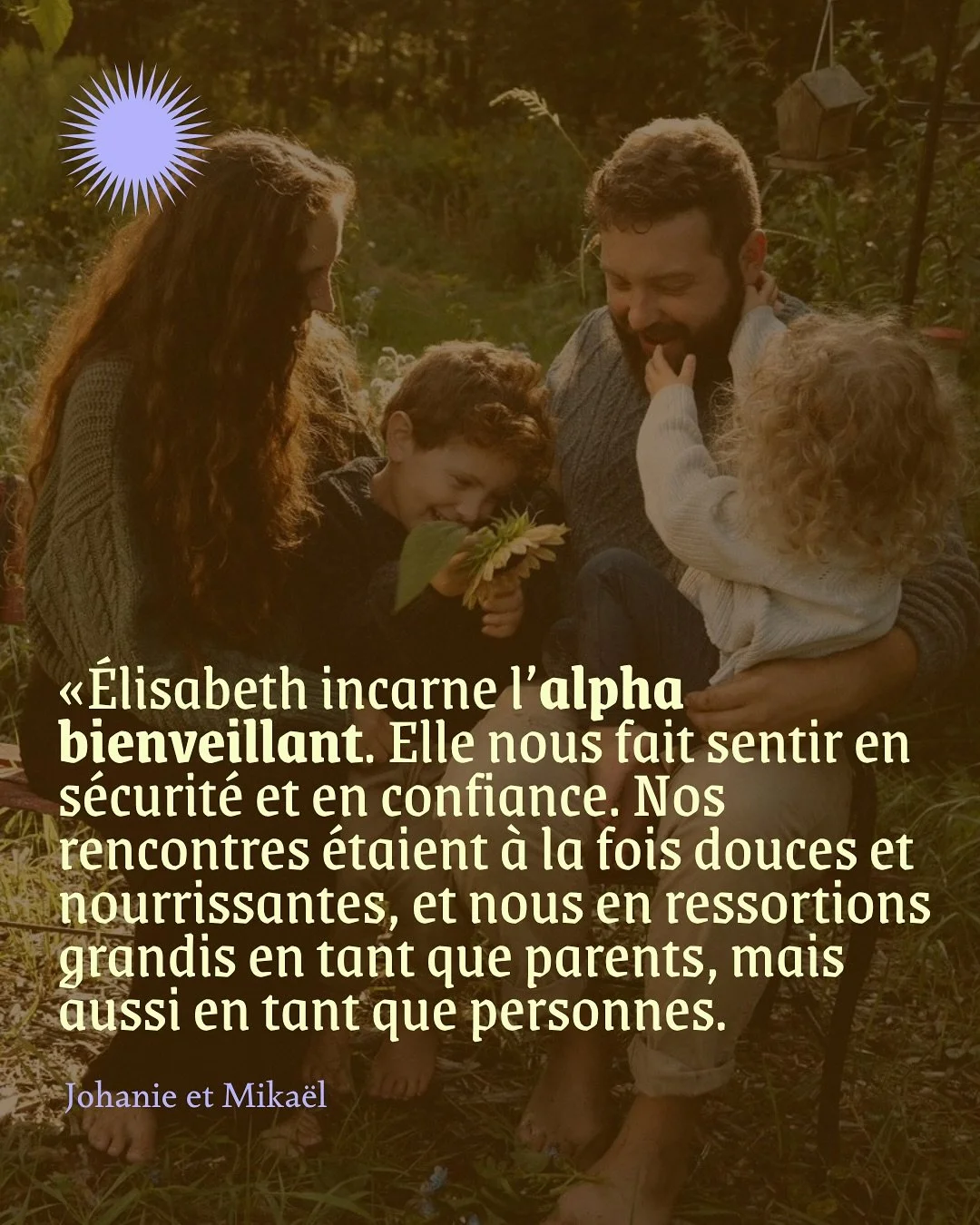 Merci pour ces mots qui me rappellent pourquoi je fais ce que je fais. 💛 

Plein d&rsquo;amour vers cette famille si charmante, audacieuse et engag&eacute;e! 

Un v&eacute;ritable coup de c&oelig;ur mutuel! ✨🫶✨

Photo 1 et 2 : @coconutlullaby