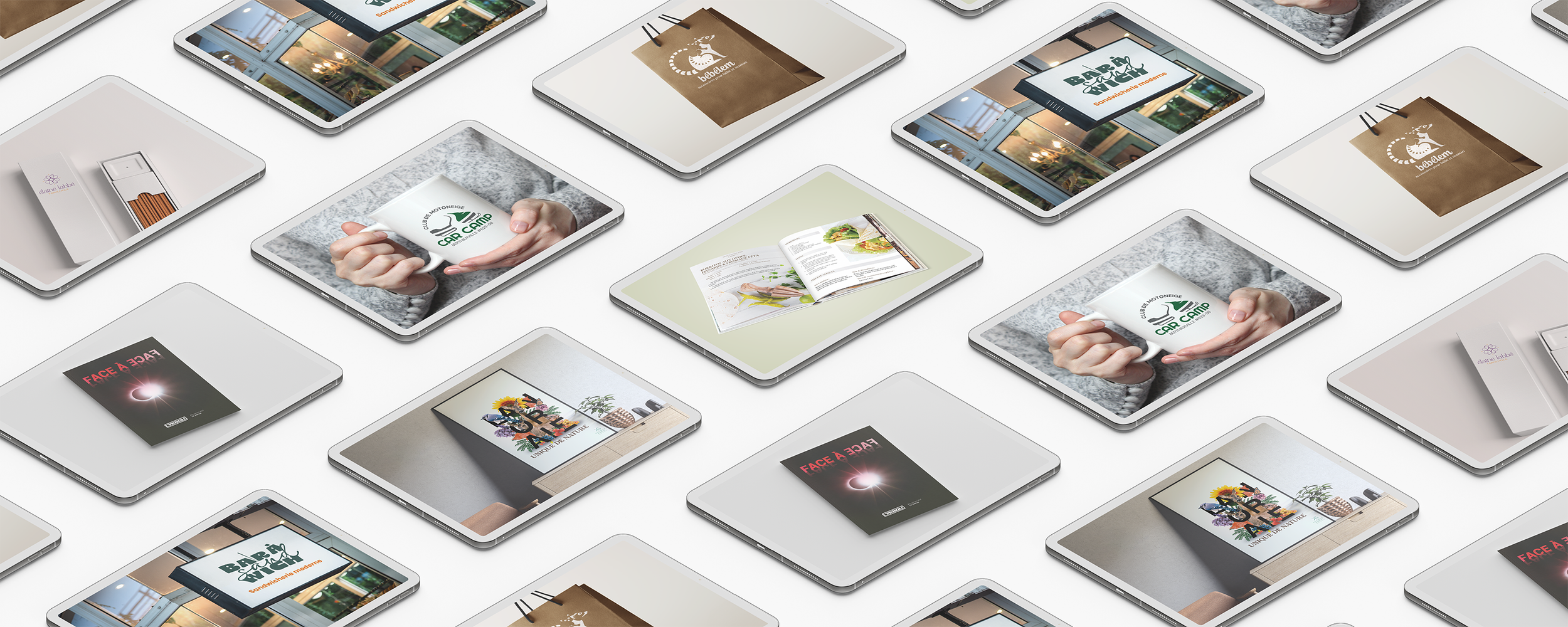 Exemple de visuels créés par Karen Blanchet, designer graphique à Lanaudière.