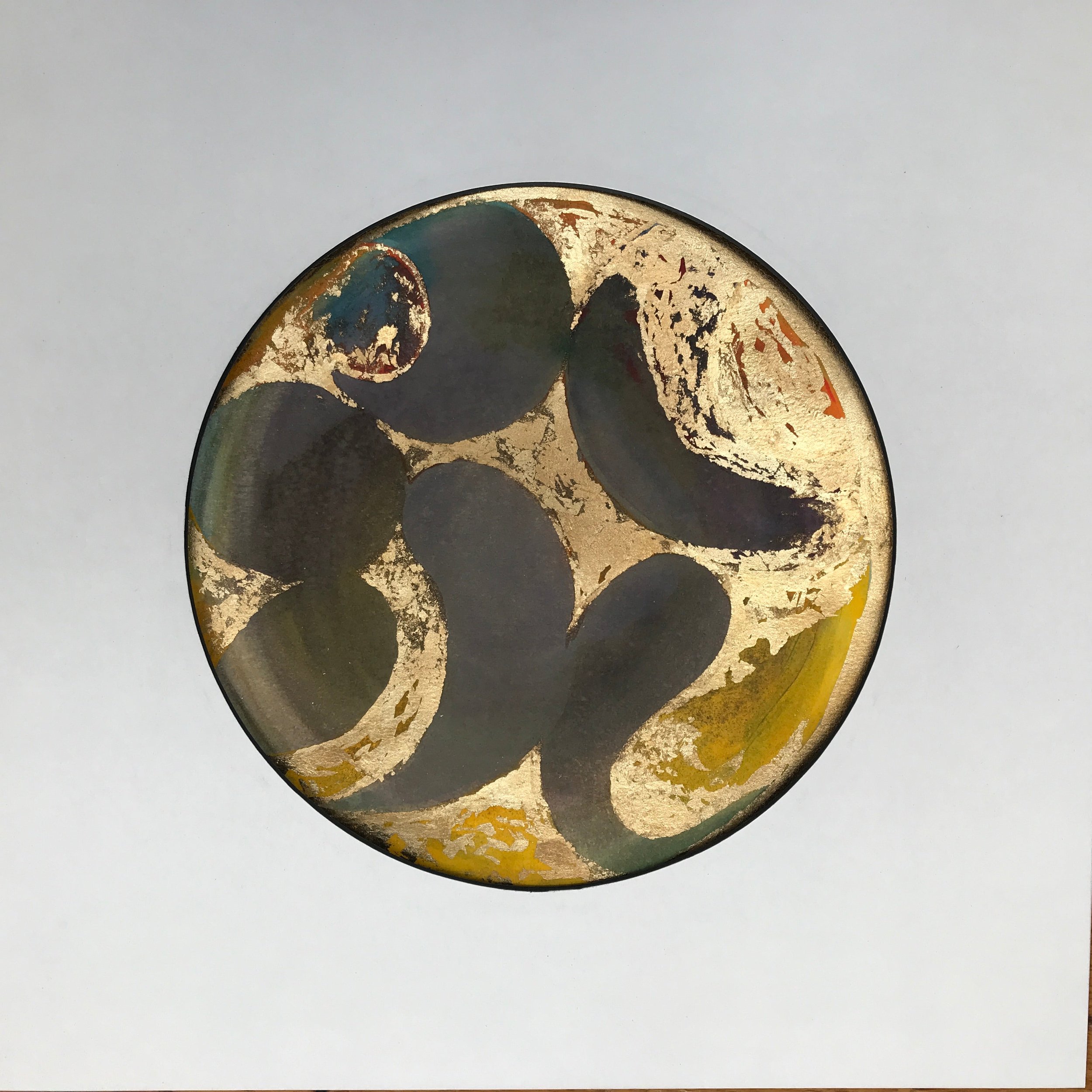 Gold Pond Painted World shown unframed against a pale grey ground