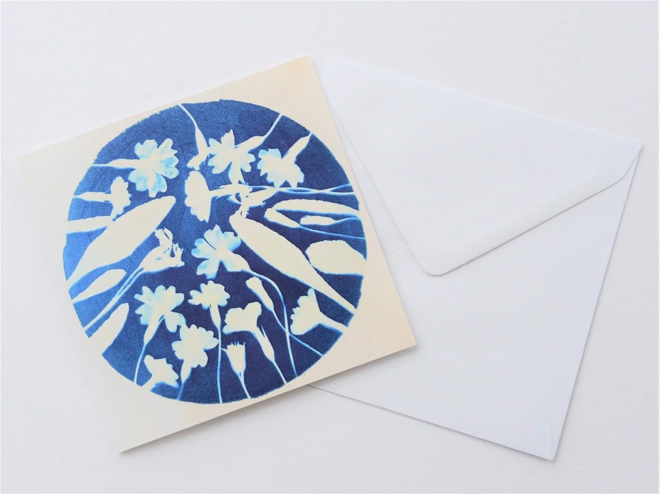 Early One Spring greetings card shown with its white envelope