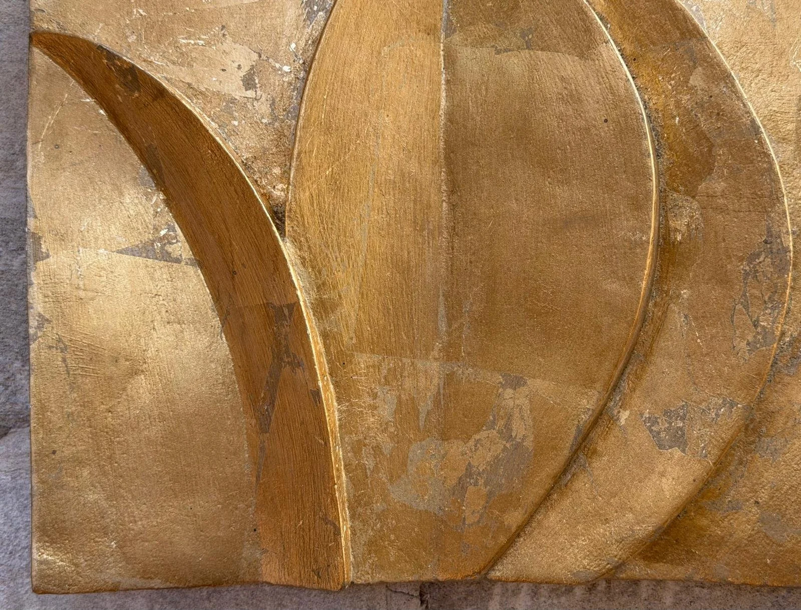 Acanthus and Moon - Gold Leaf - detail of relief
