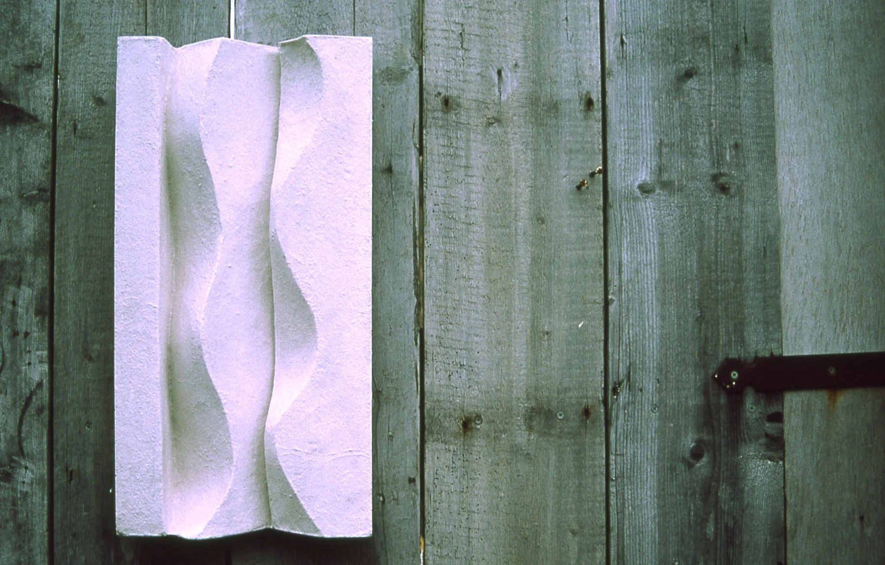 White Brancusi 1 panel with a flowing recessed centre on a timber door.