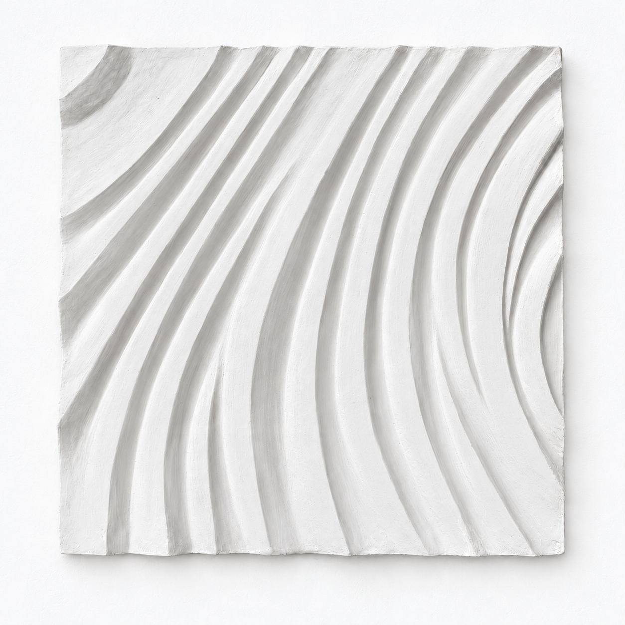 White Fingerprint Concentric 1 with sweeping parallel grooves against white.