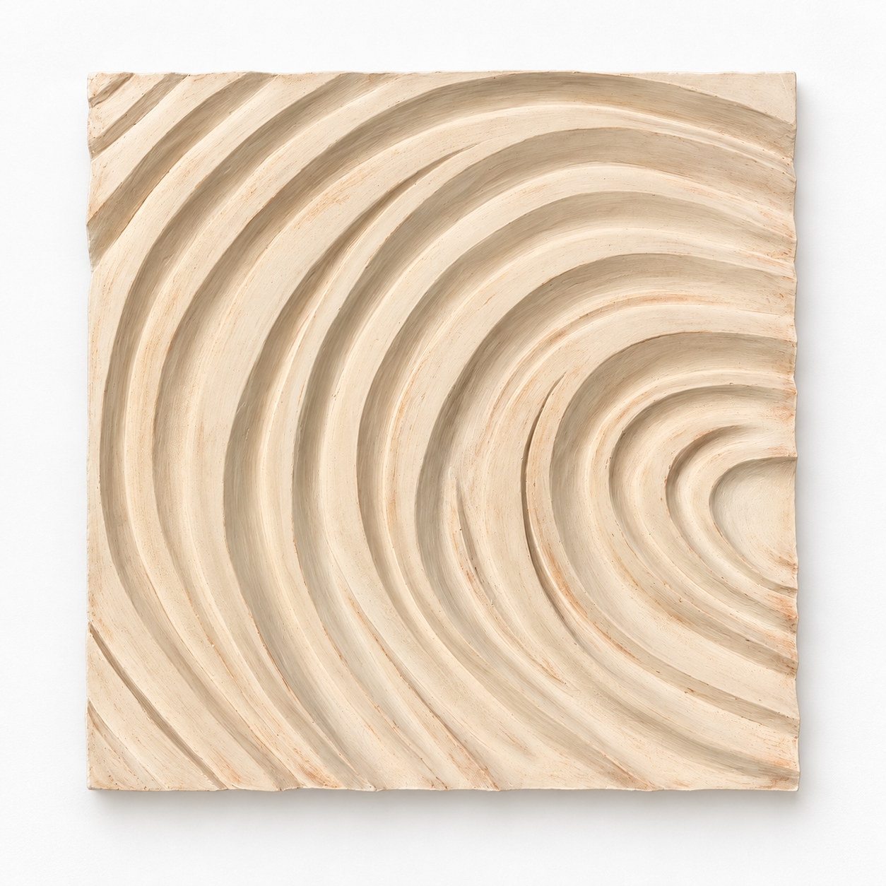 Cream Fingerprint Concentric 2 with nested curved ridges against white.