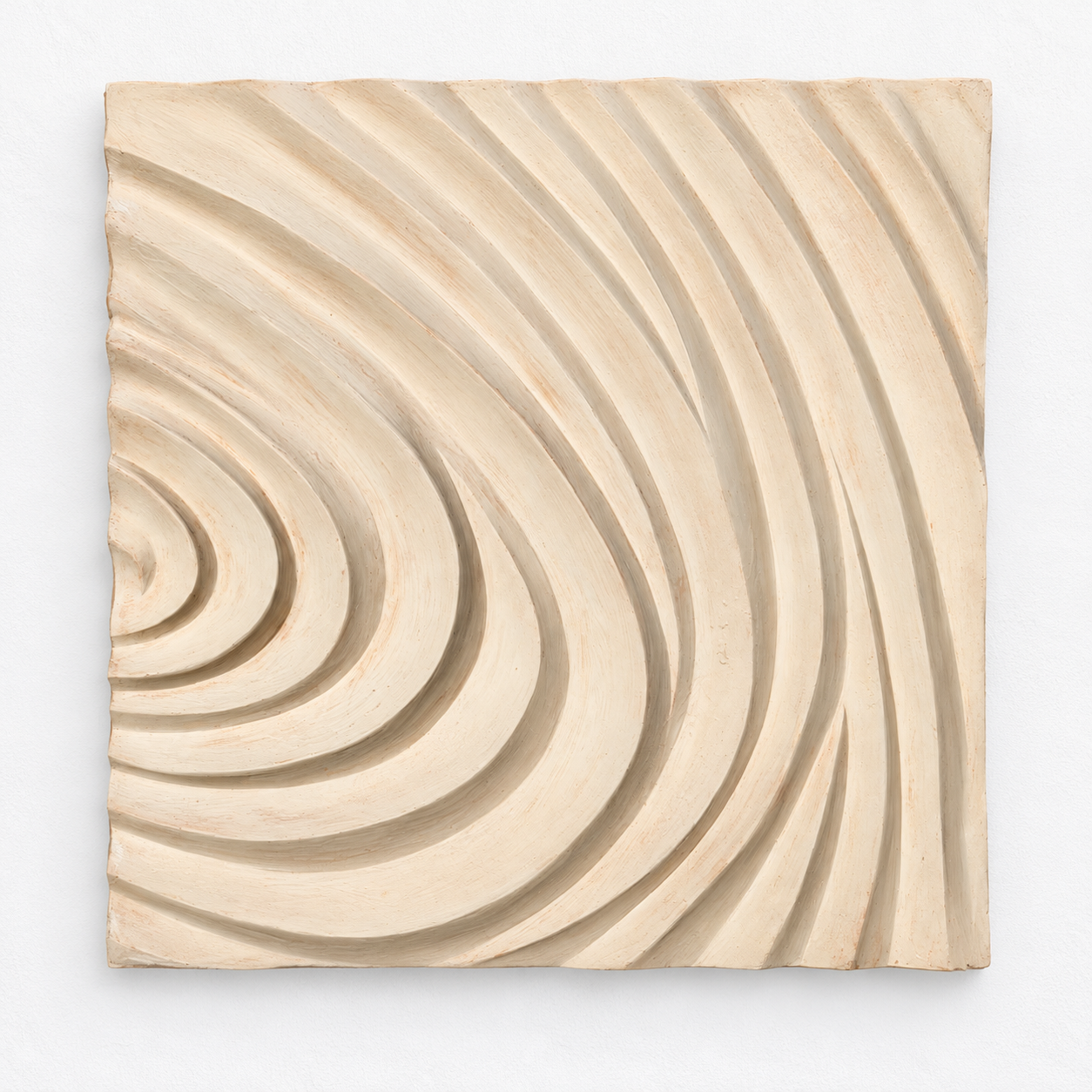 Cream Fingerprint Concentric 3 with nested curved ridges against white.