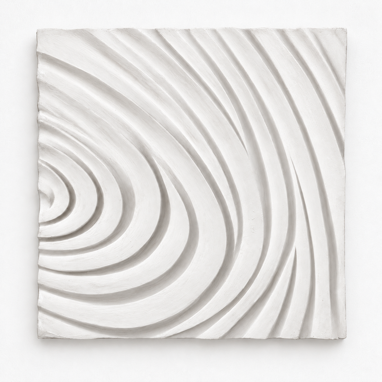 White Fingerprint Concentric 3 with concentric curved ridges against white.