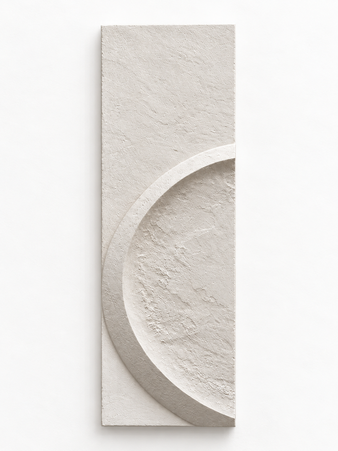 White Lava Moon 1 narrow relief with a broad curved band and textured surface.