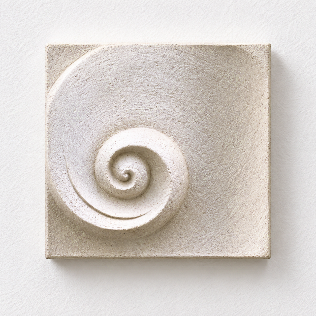 White Moonphase 3 square panel with a textured spiral curling from the lower left.