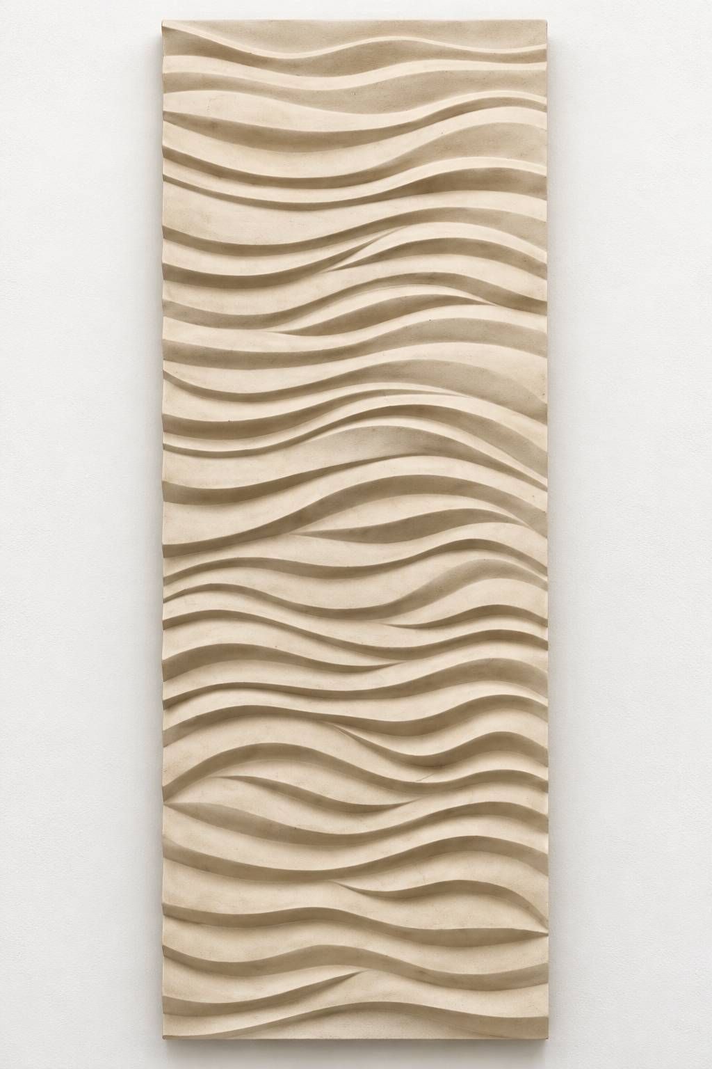White Riyadh 1 relief arranged vertically, showing waves running across the panel.