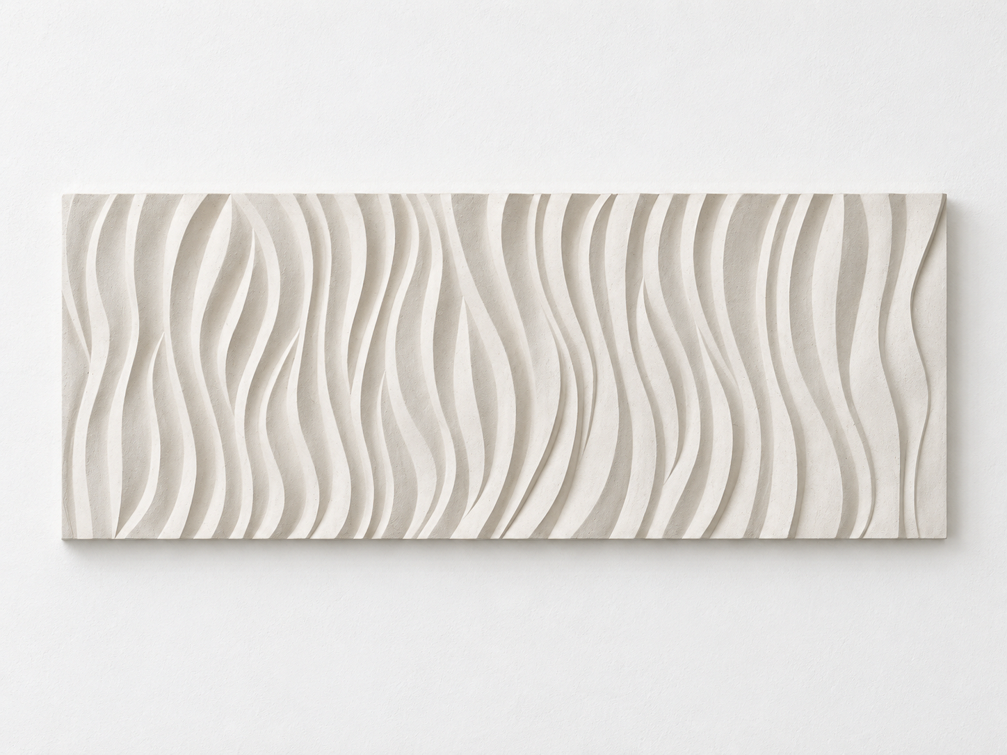White Riyadh 1 rectangular relief arranged horizontally, with layered wave ridges.