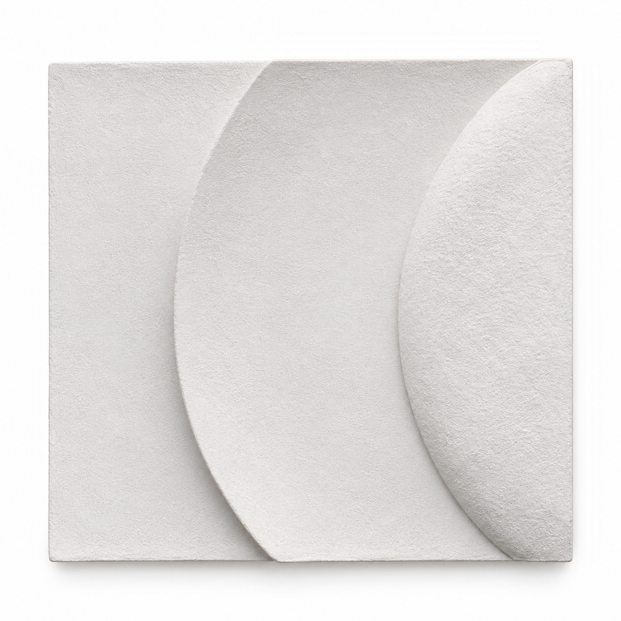 White Wave and Moonshadow 2 square relief with two broad crescent bands.