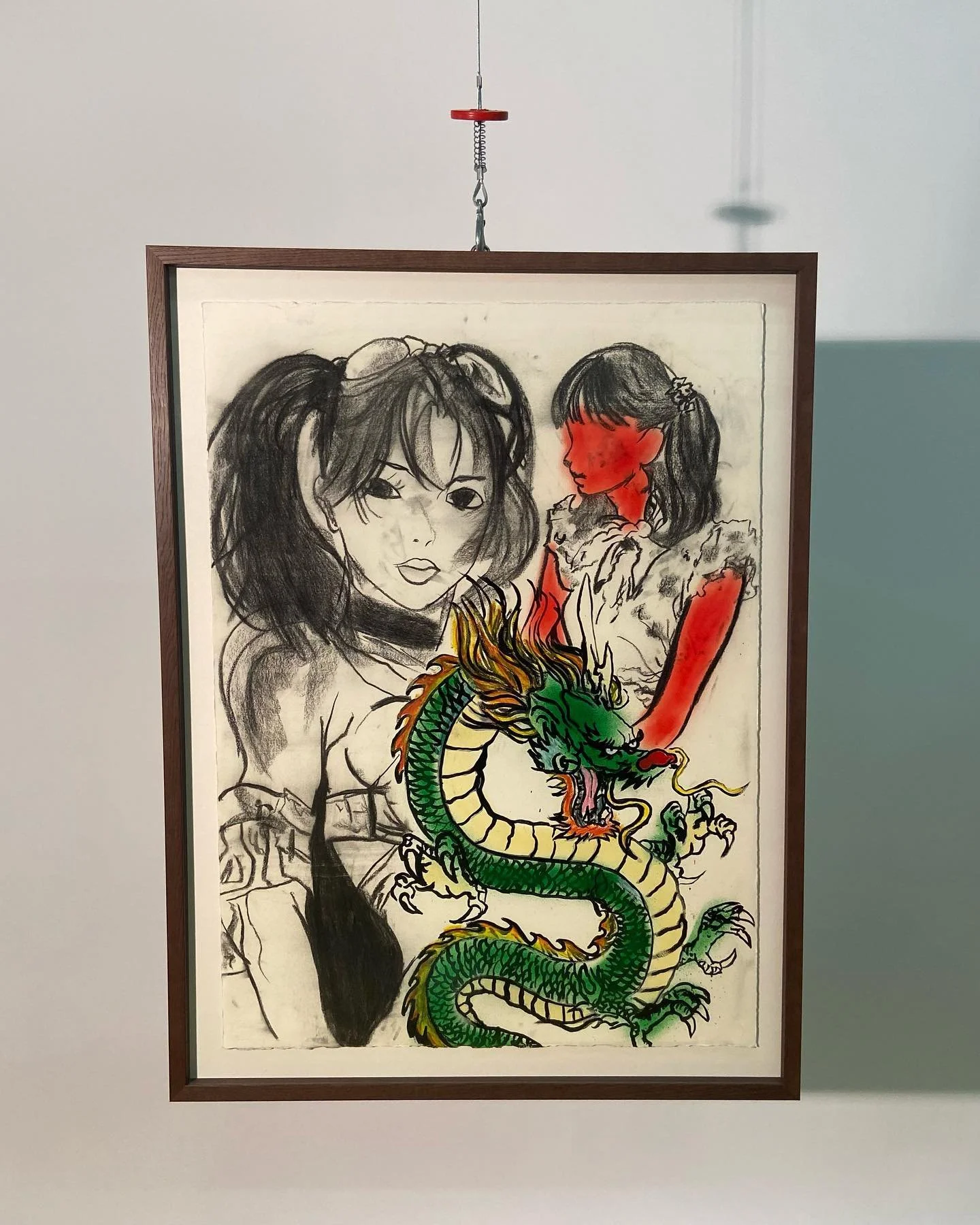 &ldquo;YEAR OF THE DRAGON&rdquo; 🐲

Mixed media on Hahnem&uuml;hle paper with a wooden frame and art glass
Paper also available at @kraanlijsten 

#artframing #customframes #wallartdecor 
#gallerywall #interiordesign #framingart 
#homedecor #artcoll