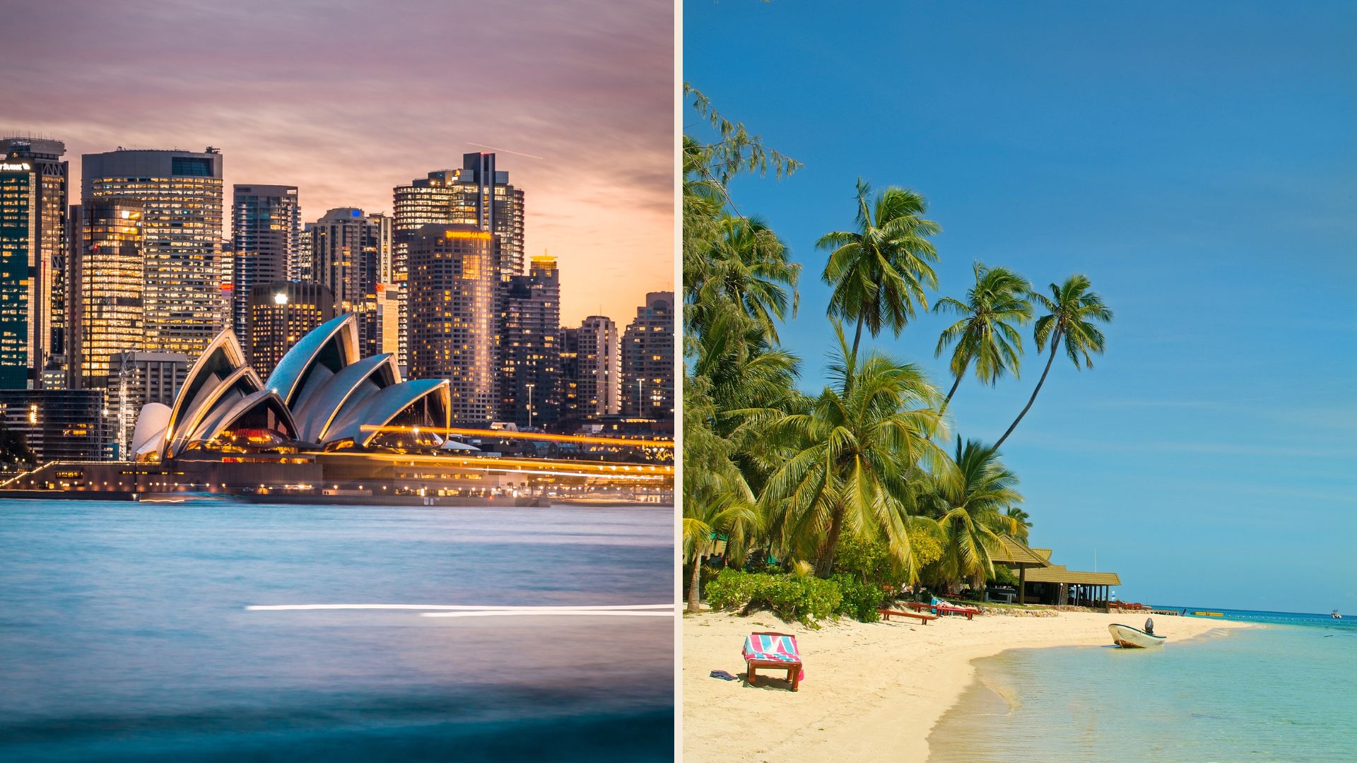  Explore Australia’s icons before unwinding under a palm tree in Fiji. 