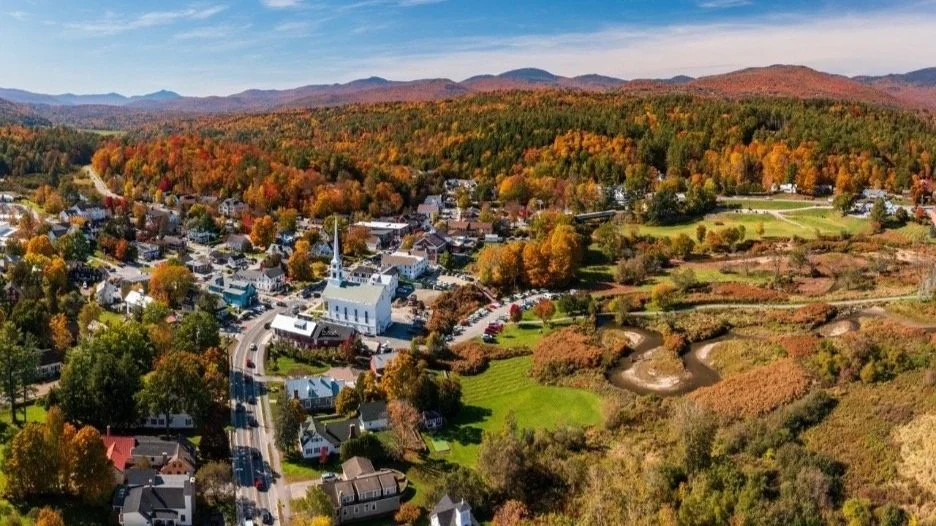  Stowe, Vermont town center in the fall. 